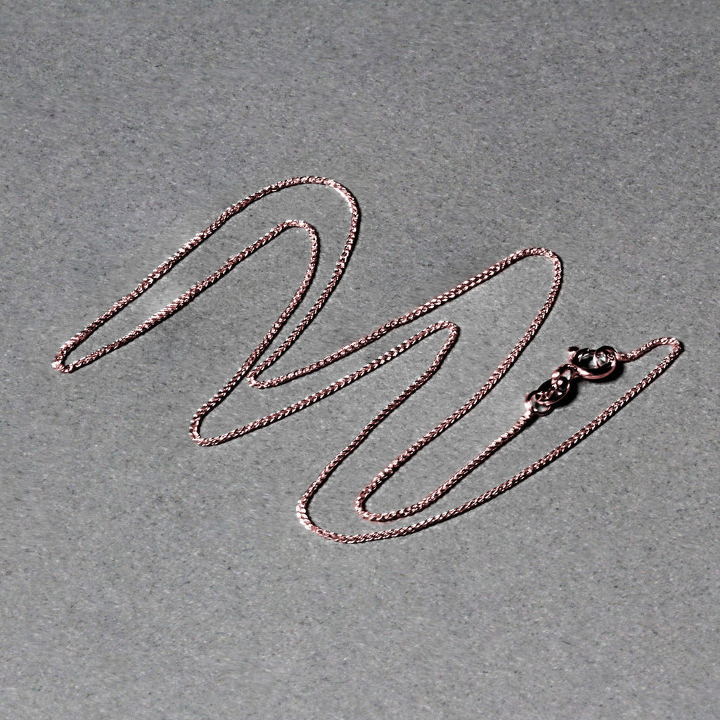 14k Rose Gold Diamond Cut Round Wheat Chain (0.70 mm)