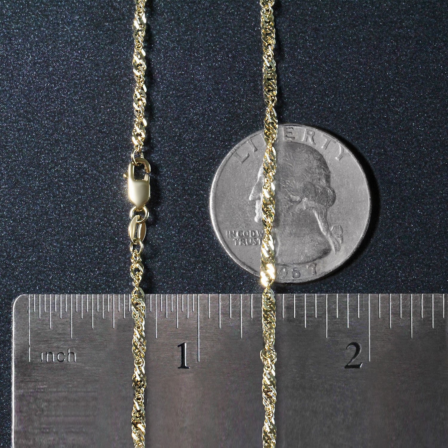 14k Yellow Gold Singapore Chain (2.10 mm)
