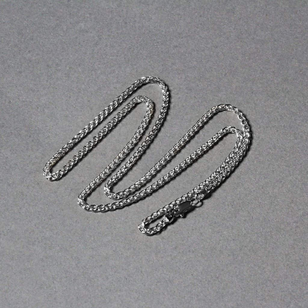 14k White Gold Round Wheat Chain (2.1 mm)