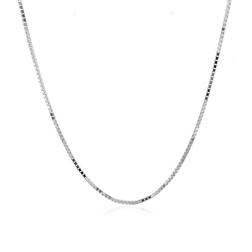 10k White Gold Classic Box Chain (0.94 mm)
