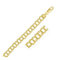 14k Yellow Gold Solid Double Link Charm Bracelet (8.00 mm)