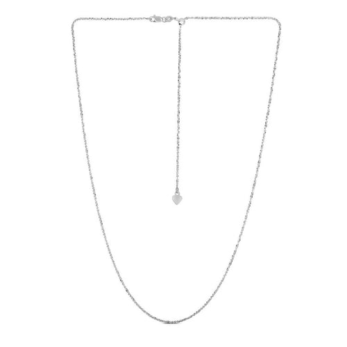 14k White Gold Adjustable Sparkle Chain (1.20 mm)
