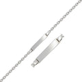 14k White Gold Figaro Chain Fancy Childrens ID Bracelet (3.30 mm)
