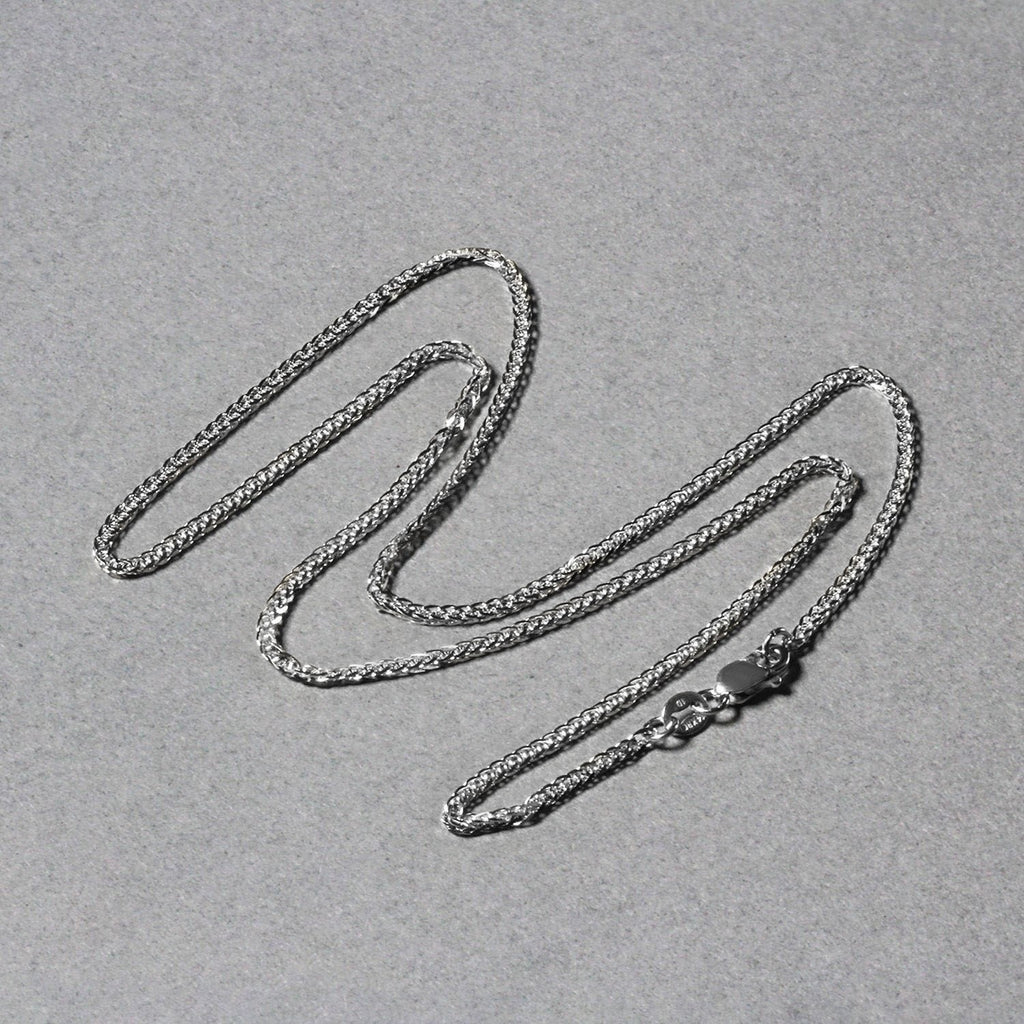 14k White Gold Square Wheat Chain (1.80 mm)