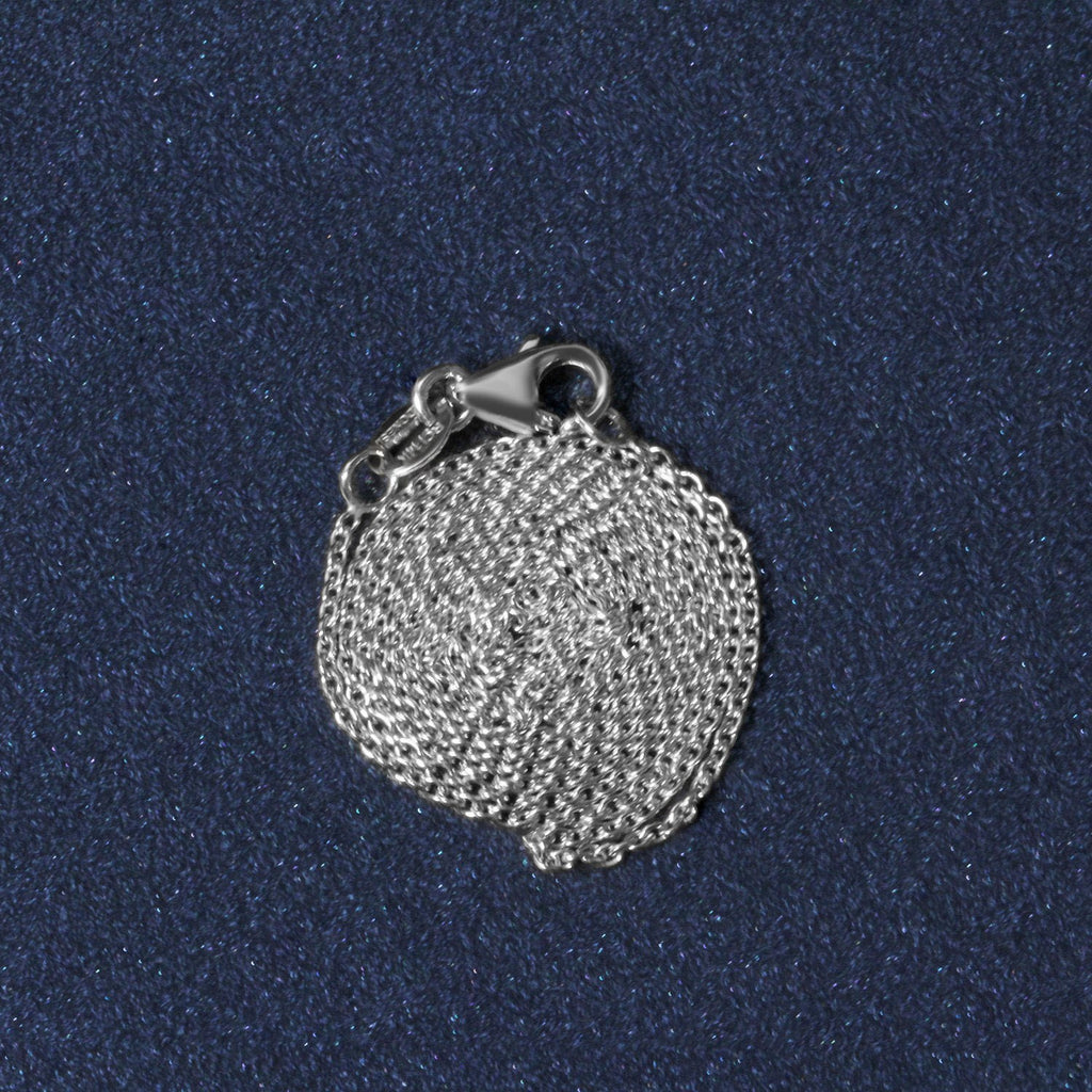 14k White Gold Oval Cable Link Chain (1.10 mm)