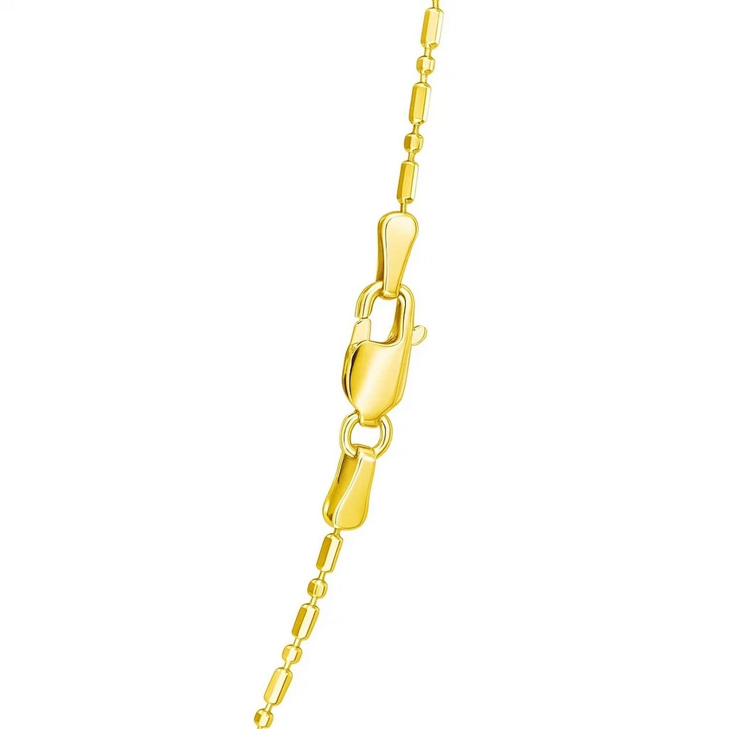 14k Yellow Gold Diamond-Cut Alternating Bead Chain (1.10 mm)