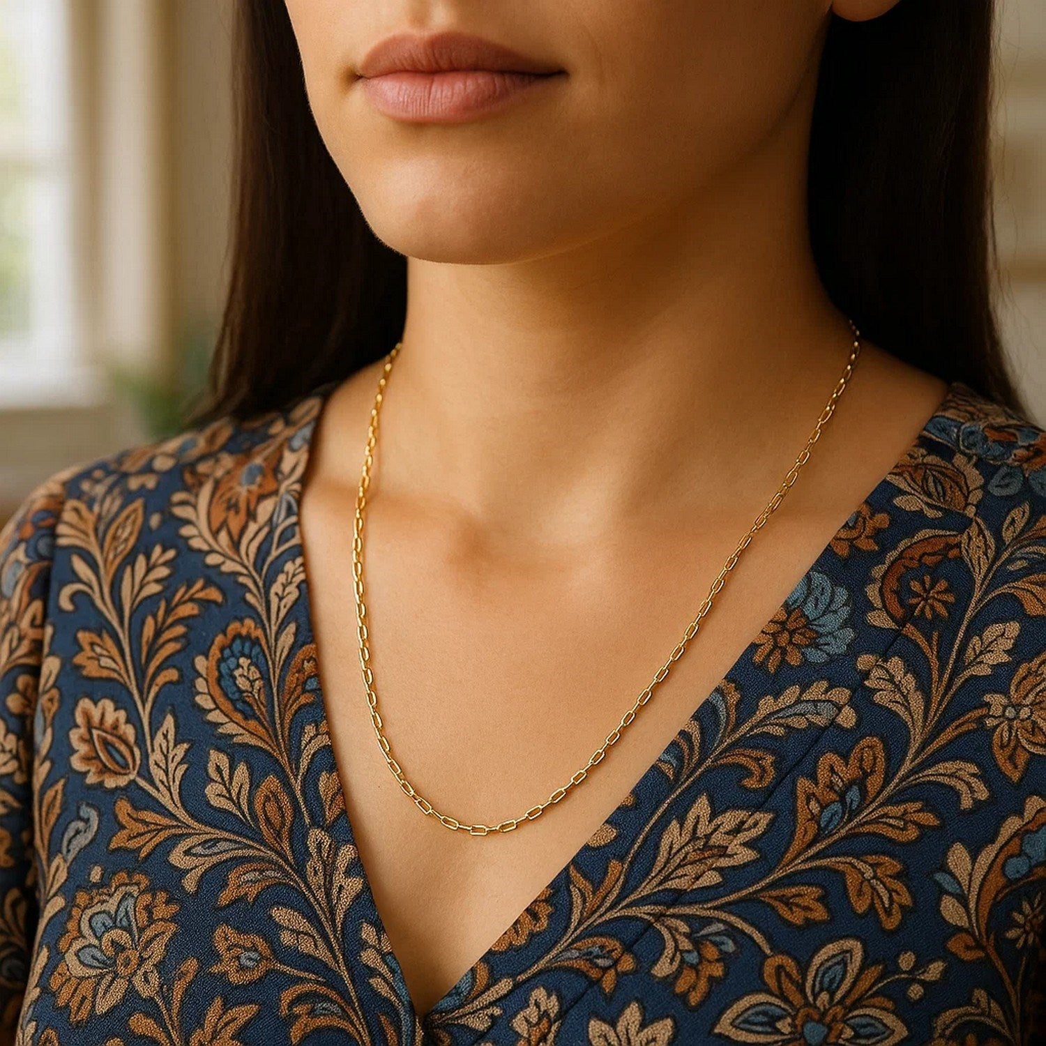 14k Yellow Gold Diamond Cut Cable Link Chain (2.20 mm)
