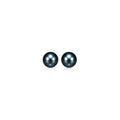 14k Yellow Gold Cultured Black Pearl Stud Earrings (6mm)