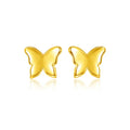 14k Yellow Gold Polished Butterfly Earrings