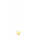 14k Yellow Gold Necklace with Polished Round Pendant with Diamond