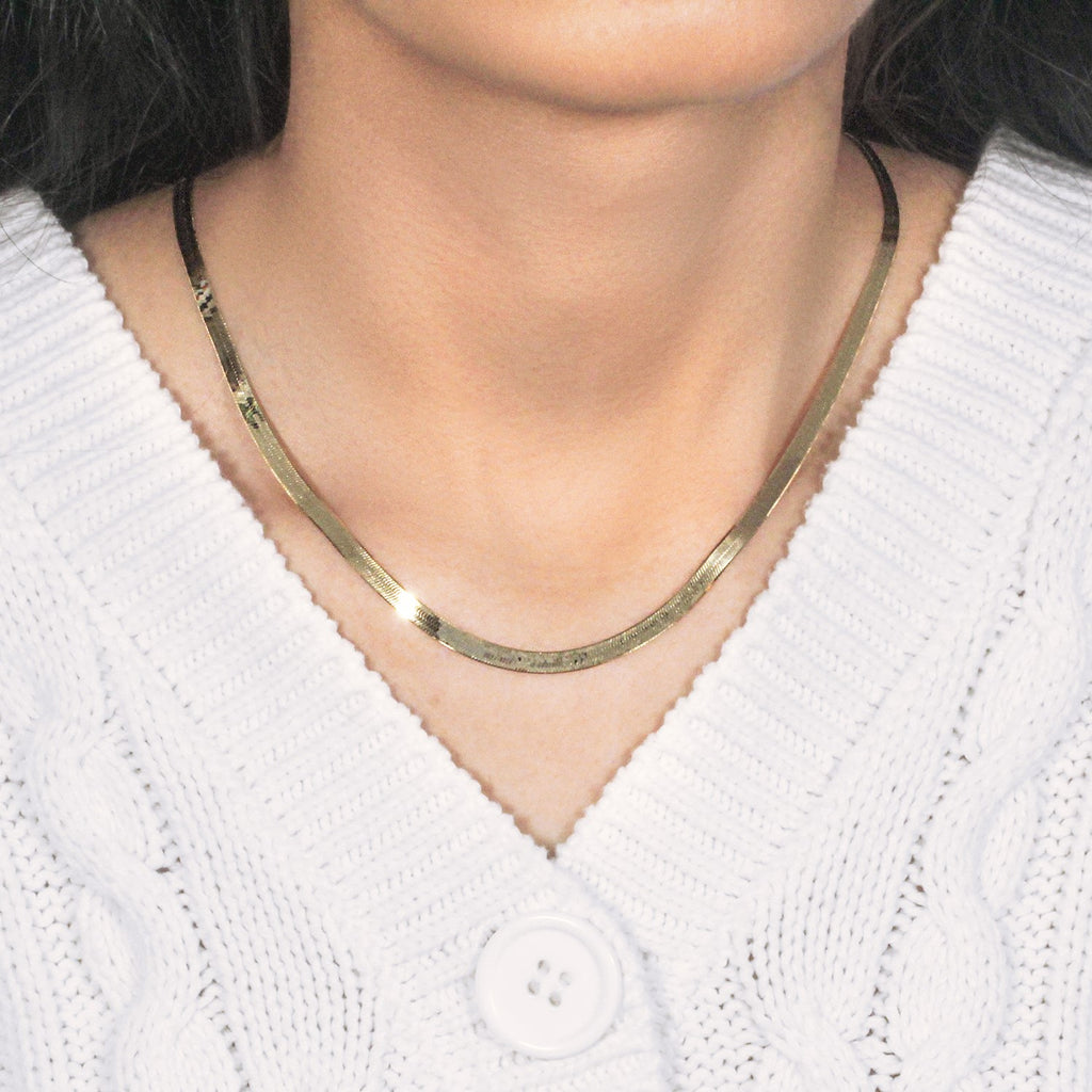14k Yellow Gold Super Flex Herringbone Chain (3.80 mm)