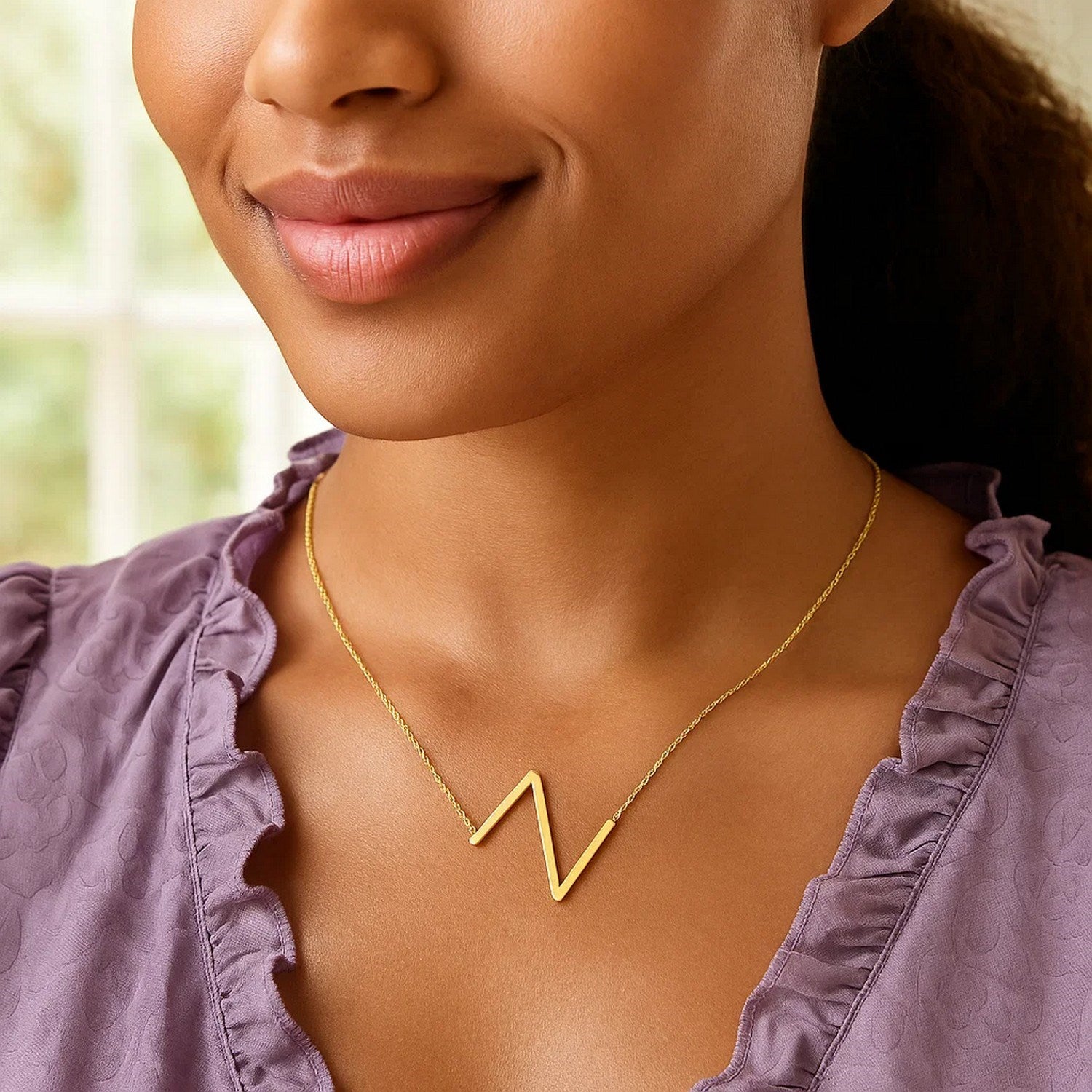 14K Yellow Gold Yours Truly Large Initial Z Necklace