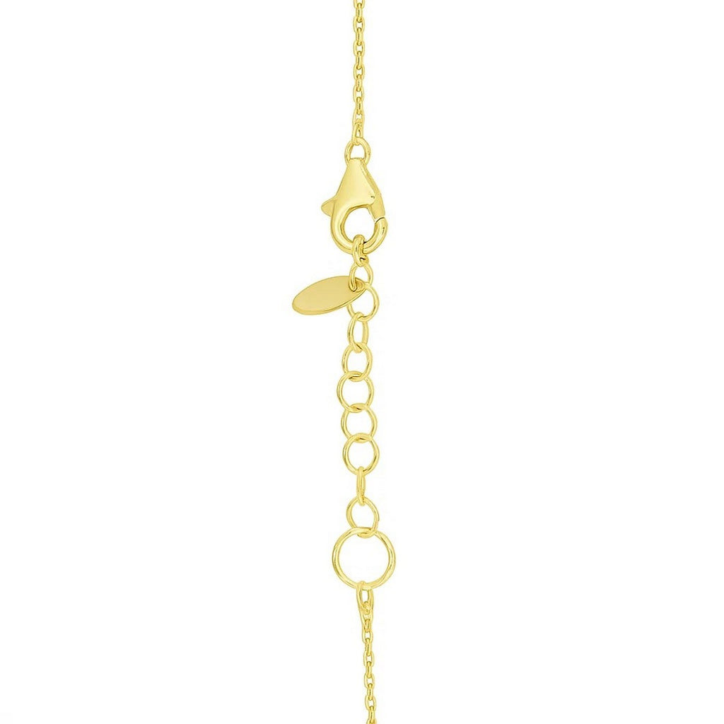 14k Yellow Gold High Polish Heart Red Cornelia Paste Necklace