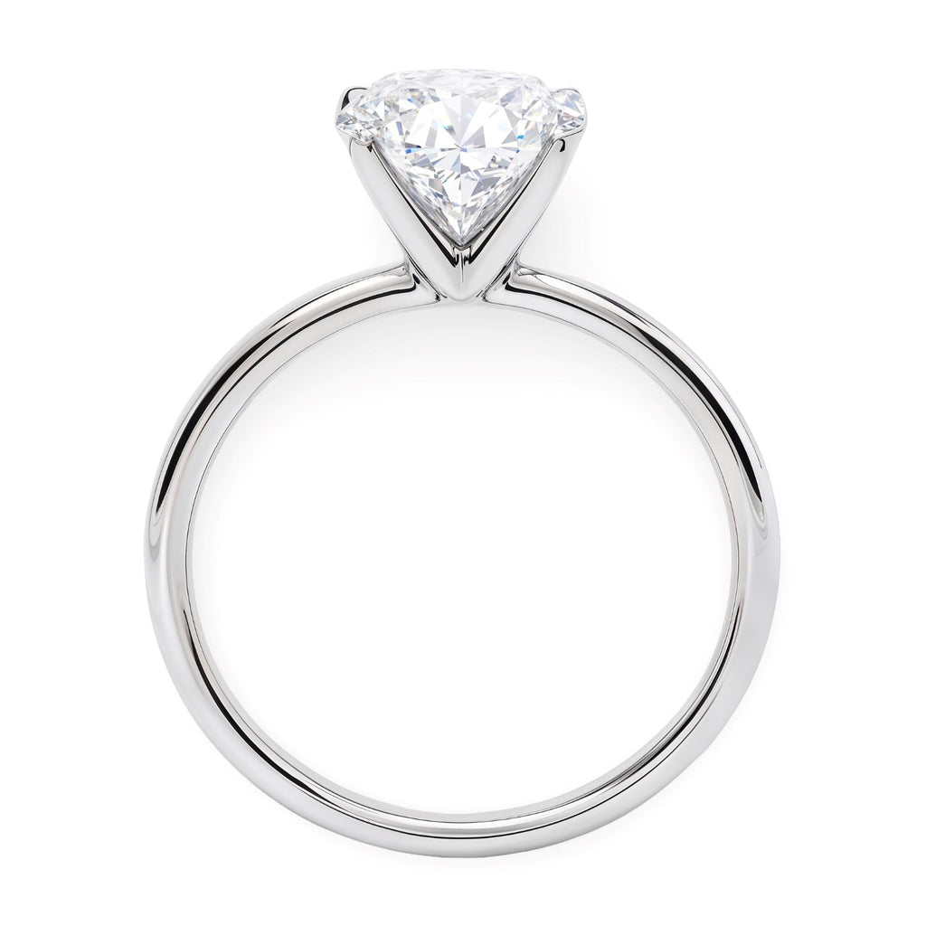 3 Carat Oval Lab Grown IGI G/VS1 Diamond Solitaire Ring in 10K White Gold