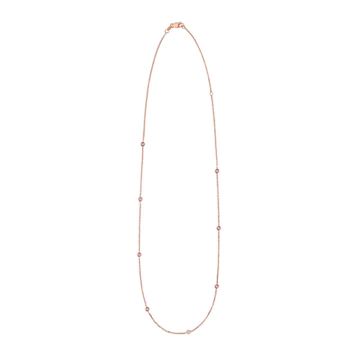 14K Rose Gold Diamonds by the Yard Necklace