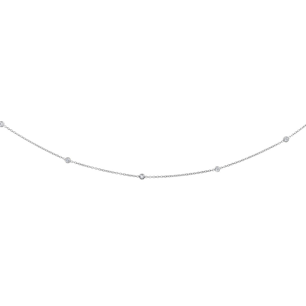 14K White Gold Diamonds by the Yard Necklace