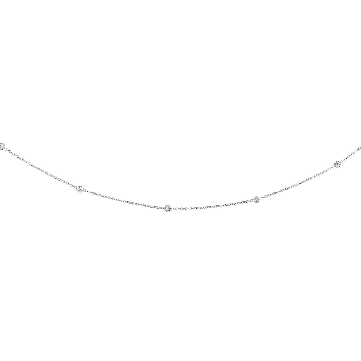 14K White Gold Diamonds by the Yard Necklace