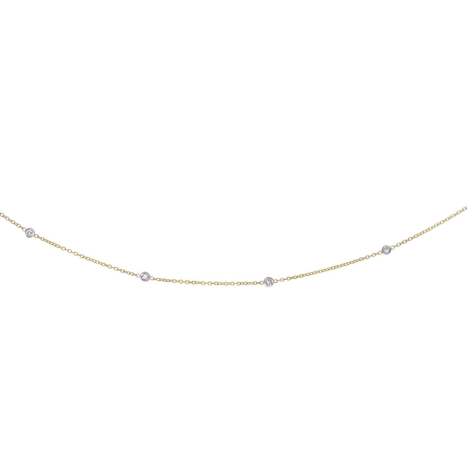 14K Yellow Gold Diamonds by the Yard Necklace