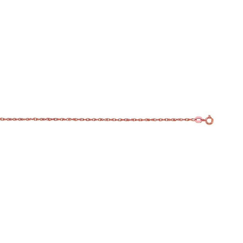14k Yellow Gold Machine Rope Chain (0.85 mm)