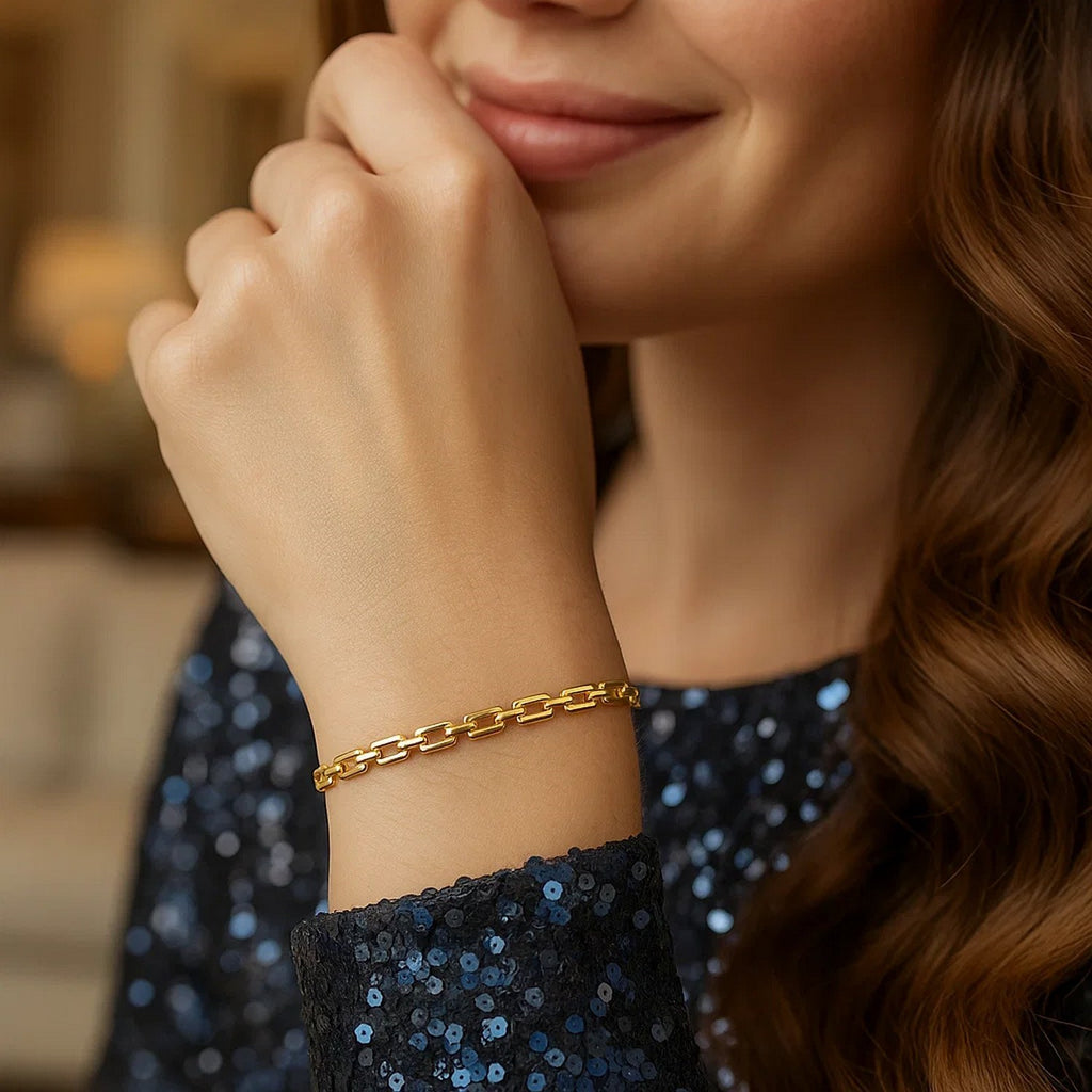 10K Yellow Gold Deco Link Bracelet