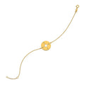 14k Yellow Gold 7 inch Bracelet with Compass (1.00 mm)