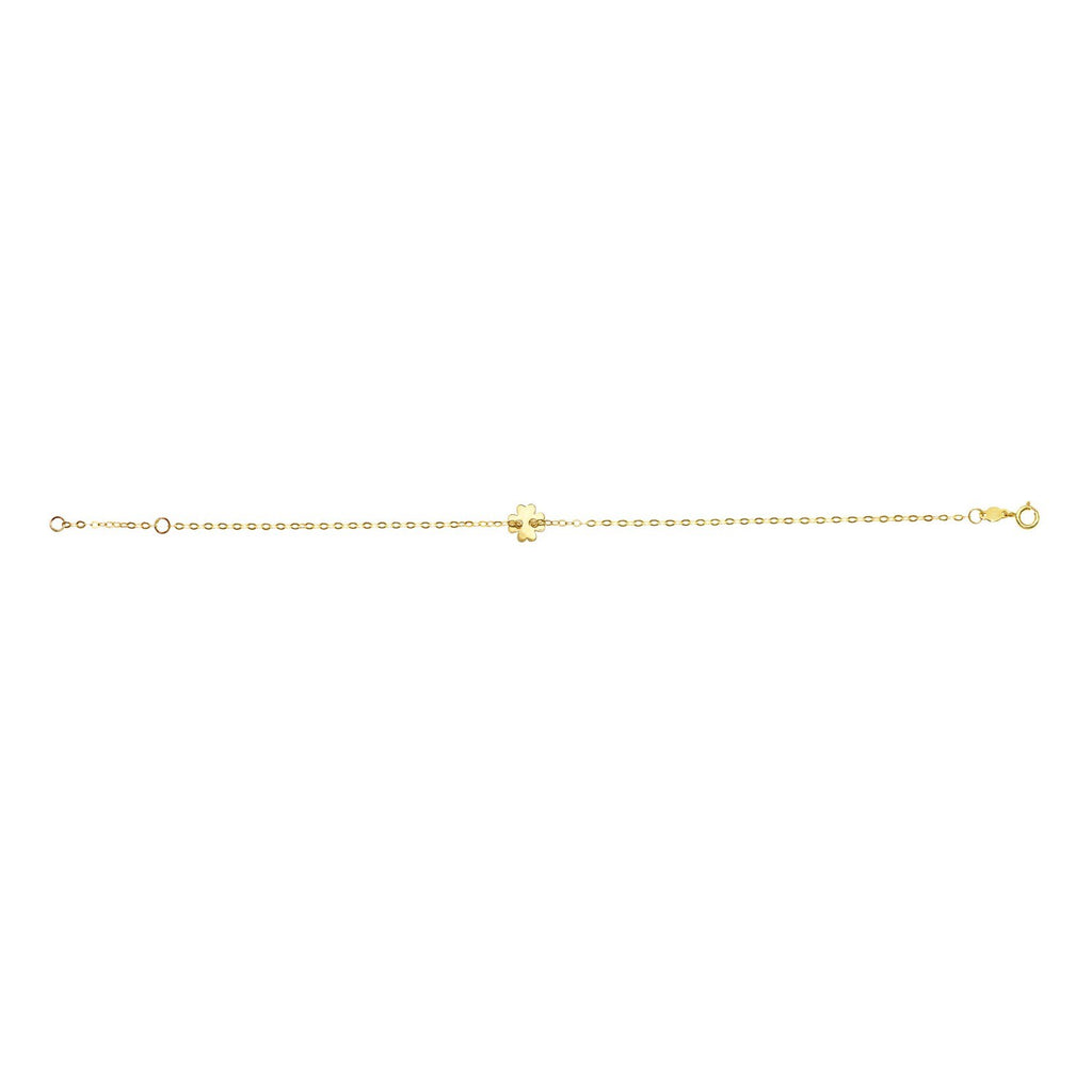 14K Yellow Gold Clover Bracelet