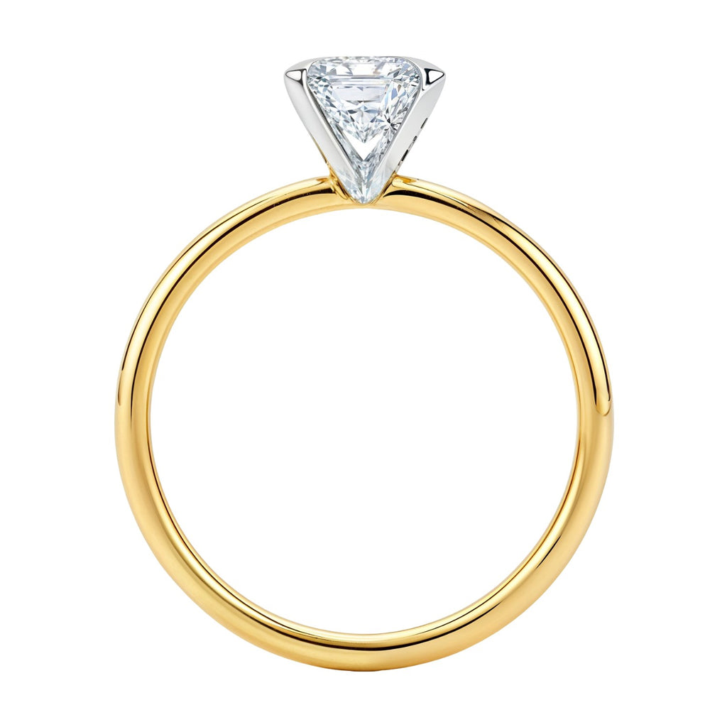 2 Carat Emerald Lab Grown IGI G/VS1 Diamond Solitaire Ring in 10K Yellow Gold