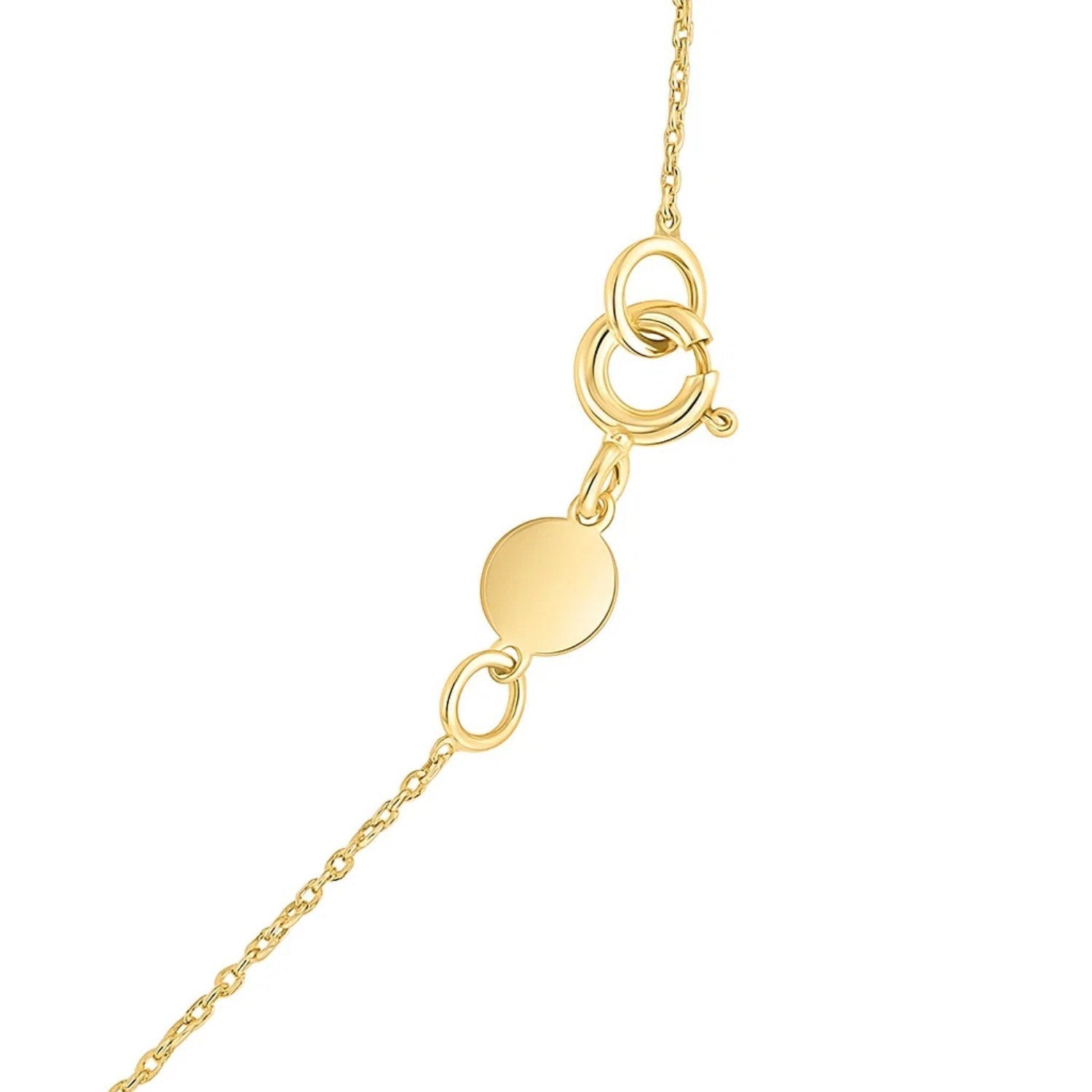 14K Yellow Gold Mini Diamond I Initial Pendant Necklace