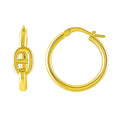 Puff Mariner Hoop Earrings in 14K Yellow Gold (21mmx20mm)