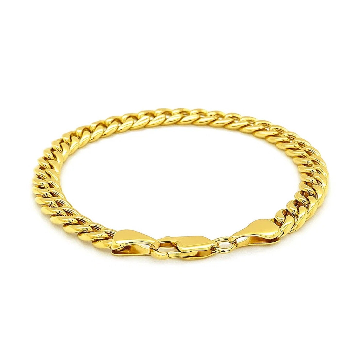 14k Yellow Gold Semi Solid Miami Cuban Bracelet (6.60 mm)