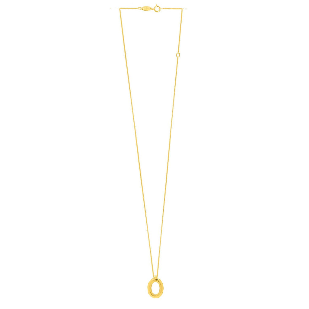 14K Yellow Gold Helium Initial O Pendant