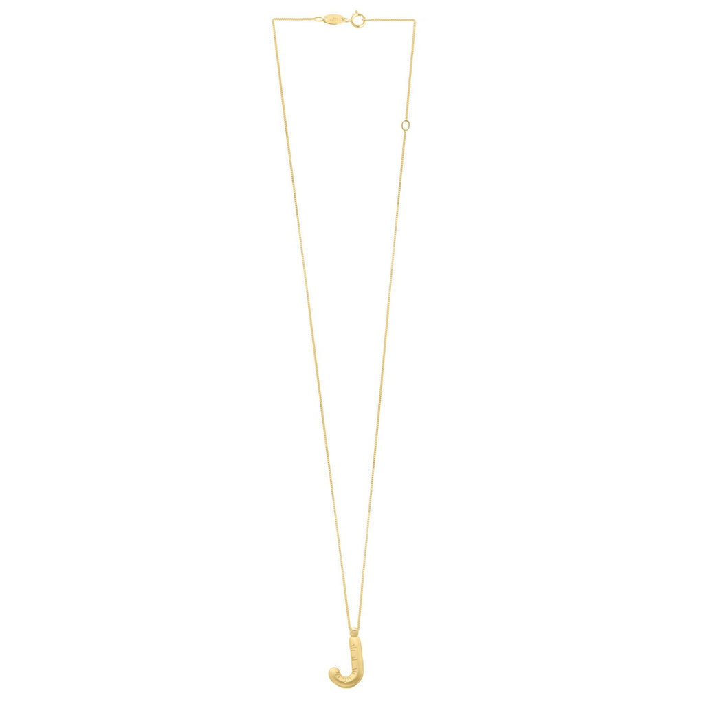 14K Yellow Gold Helium Initial J Pendant