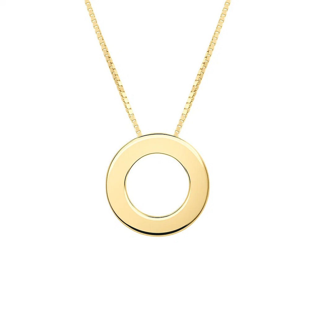 14K Yellow Gold Yours Truly Block Letter Initial O Necklace