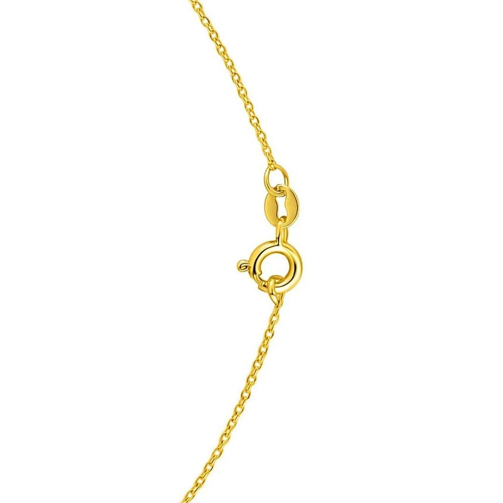 14K Yellow Gold Emerald Cut Amethyst Necklace