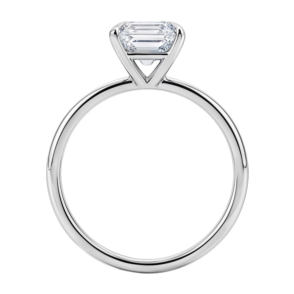 2 Carat Emerald Lab Grown IGI G/VS1 Diamond Solitaire Ring in 14K White Gold