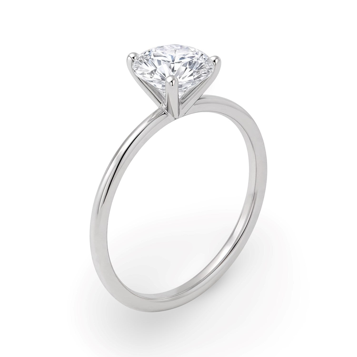 1 1/2 Carat Round Lab Grown IGI G/VS1 Diamond Ring in 10K White Gold
