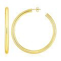 14k Yellow Gold Polished Hoop Earrings(4x50mm)