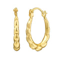 14K Yellow Gold Round Back to Back Hoop Earrings
