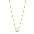 14K Yellow Gold Mini Diamond G Initial Pendant Necklace