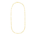 14k Yellow Gold Paperclip Chain and Pearl Necklace