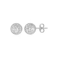 14k White Gold Ball Earrings with Crystal Cut Texture(5mm)