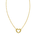 14K Yellow Gold Braided Open Heart Necklace