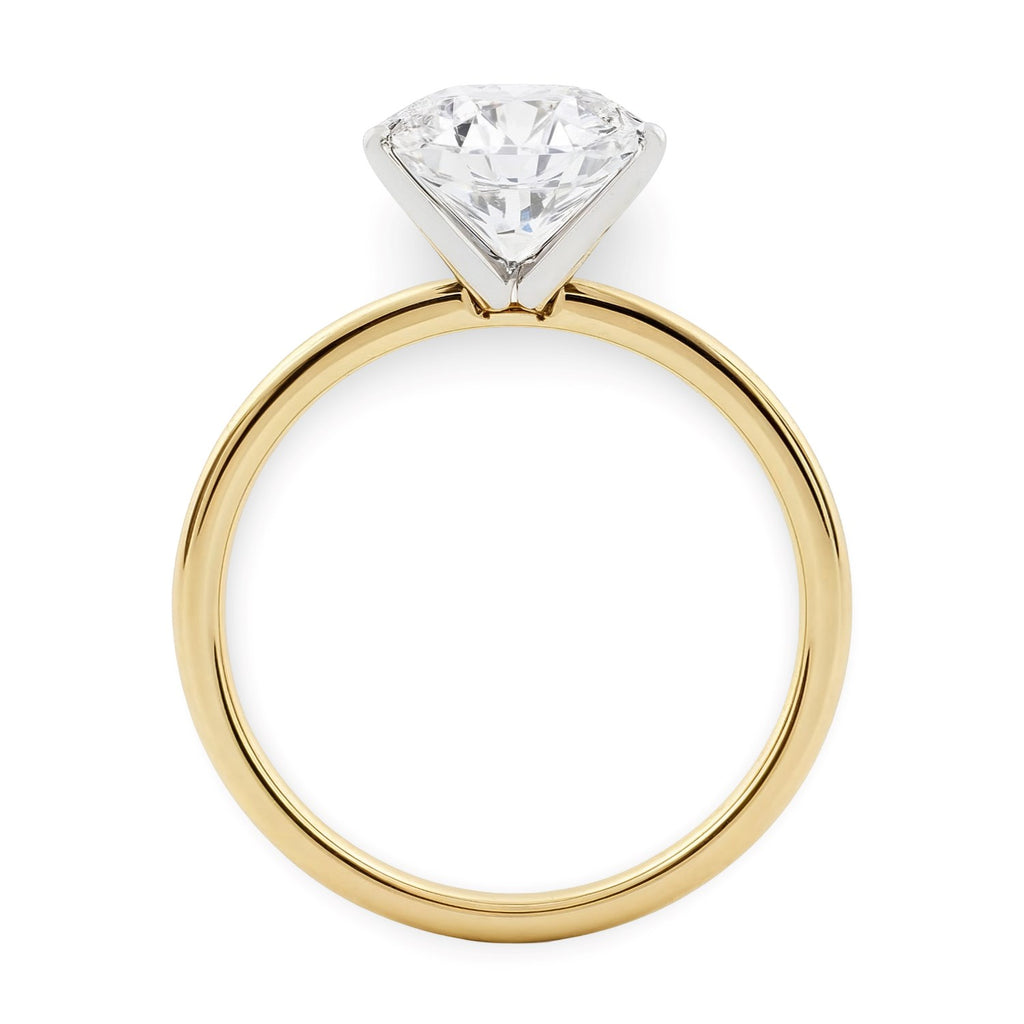 2 Carat Round Lab Grown IGI G/VS1 Diamond Solitaire Ring in 14K Yellow Gold