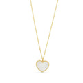 14k Yellow Gold High Polish Heart Pearl Paste Necklace