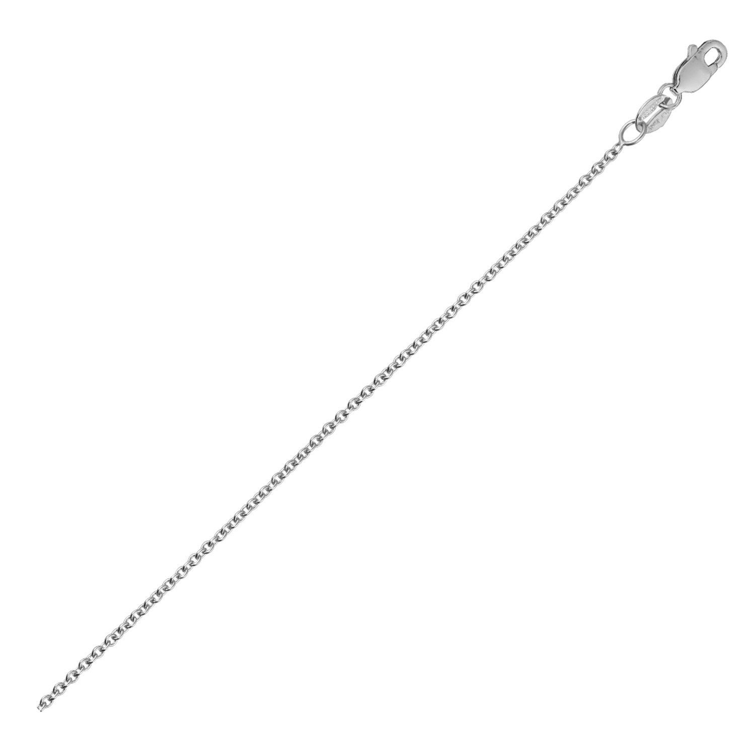 14k White Gold Round Cable Link Chain (2.4 mm)