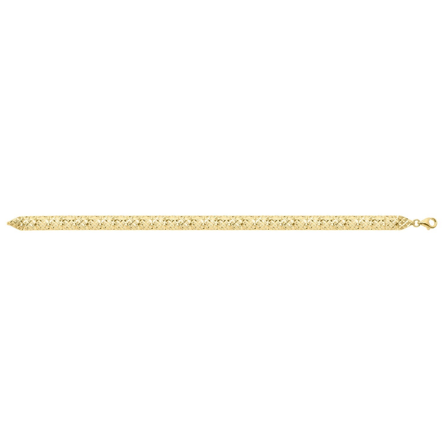 10K Yellow Gold Diamond Cut Square Link Necklace
