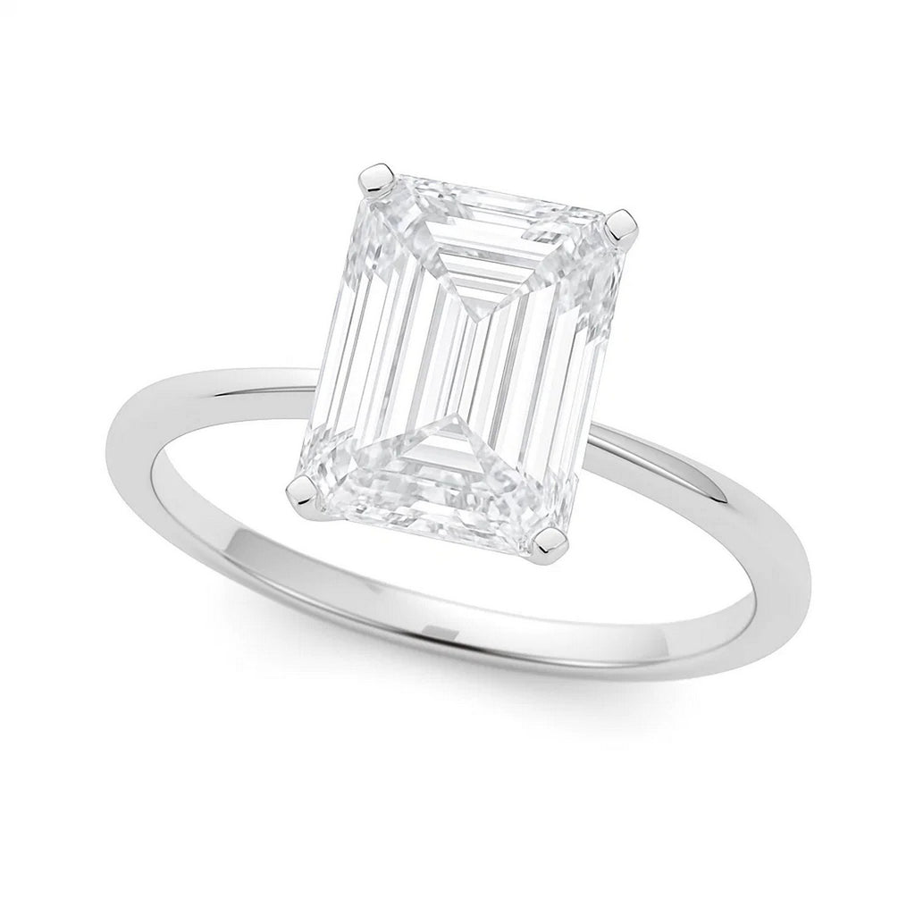 5 Carat Radiant Lab Grown IGI G/VS1 Diamond Solitaire Ring in 10K White Gold