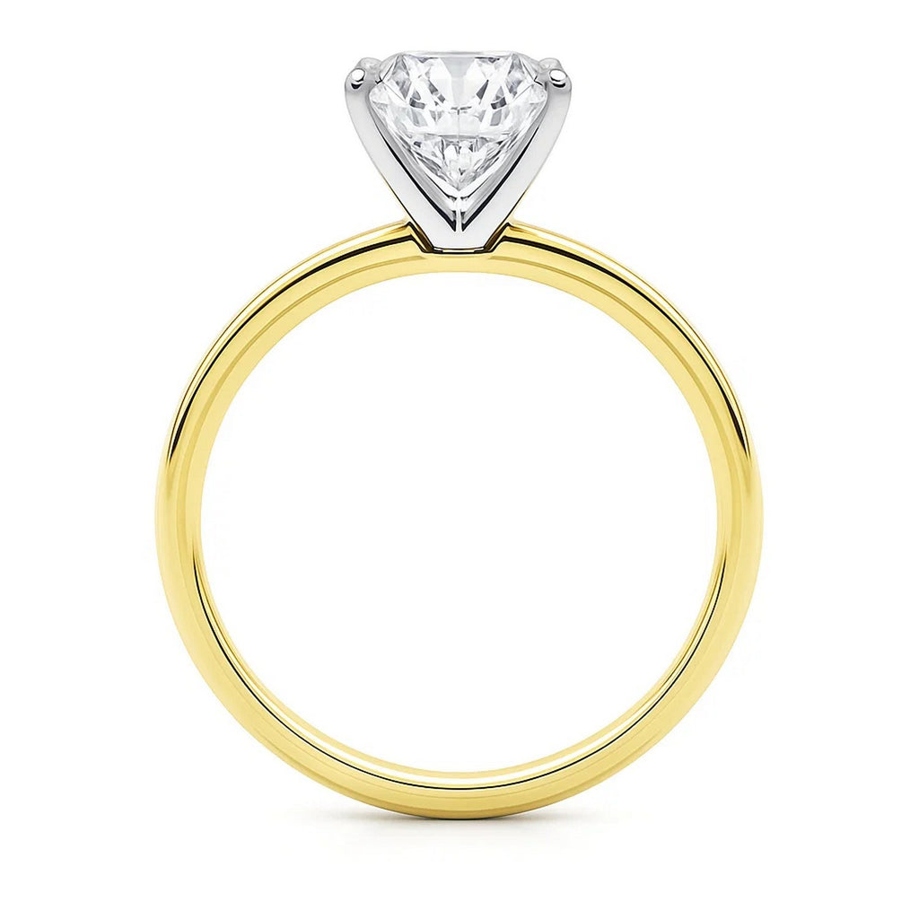 3 Carat Cushion Lab Grown IGI G/VS1 Diamond Solitaire Ring in 10K Yellow Gold