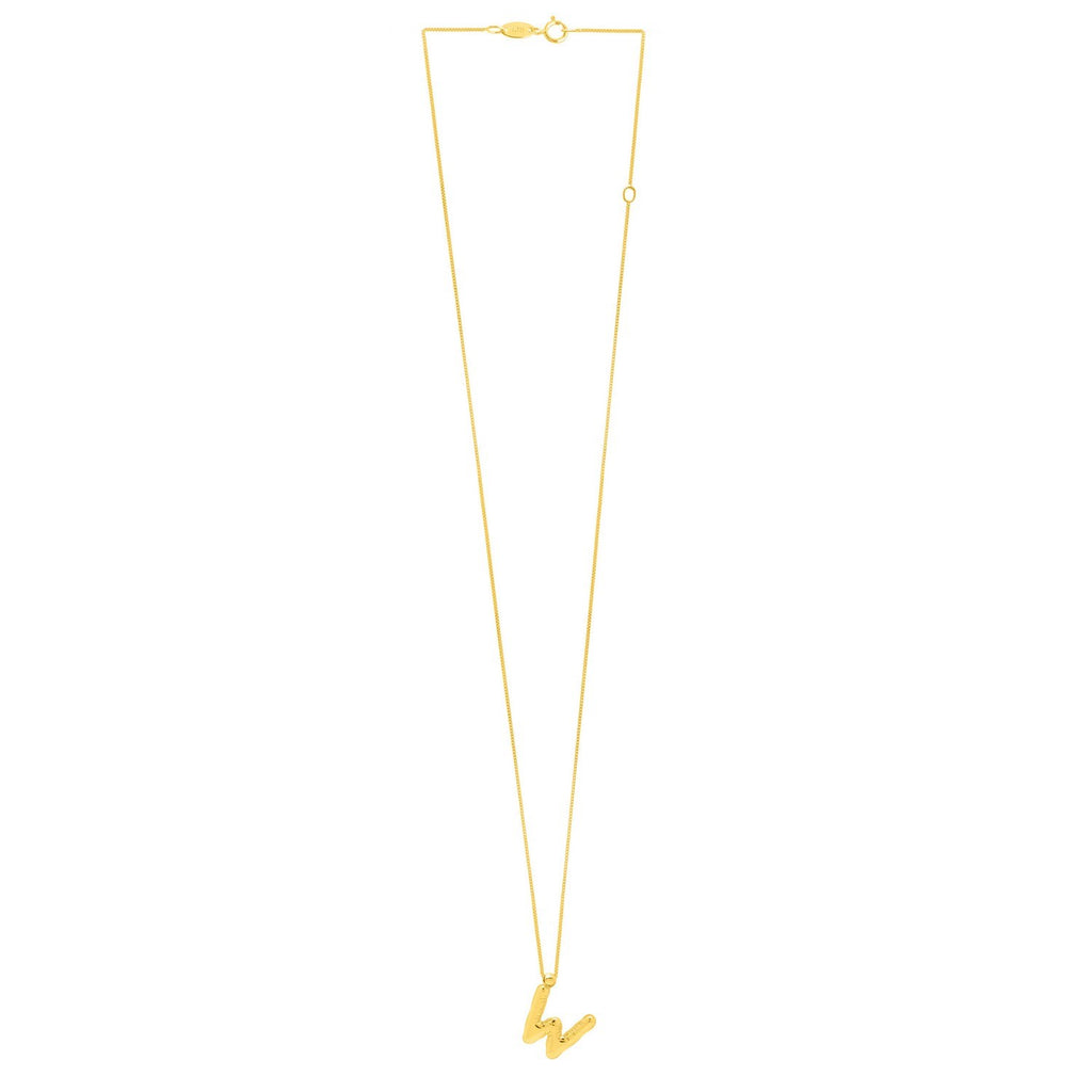 14K Yellow Gold Helium Initial W Pendant