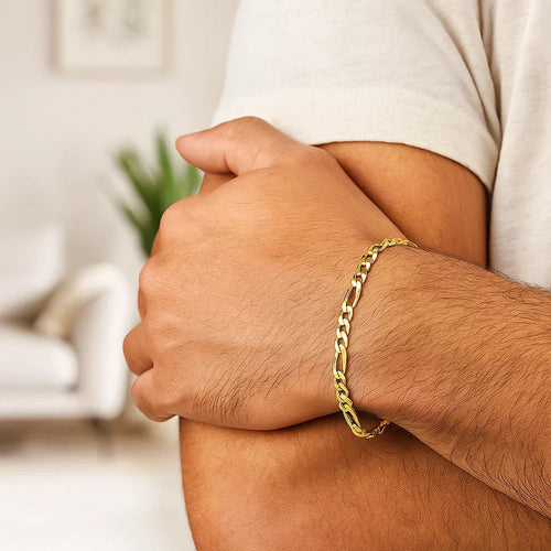 10k Yellow Gold Link Figaro Bracelet (3.70 mm)